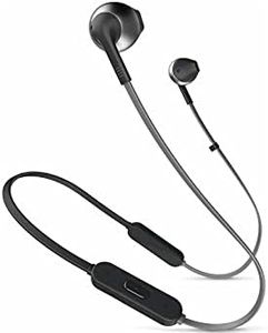 JBL Tune 205BT Wireless in-Ear Earbud Headphones with Bluetooth and Microphone – Flat Tangle-Free Cable – Black