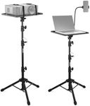 OTREST Projector Stand with 180° Tiltable Tray & Phone Holder, 3 Section Telescopic 29.9"-57.1"/76-145cm Projector/Laptop Tripod, Portable Folding Projector Tripod for Studio/Stage, 22lb/10kg Load