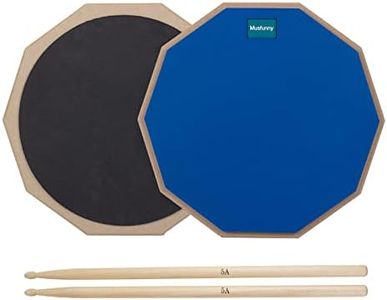 Drum Practice Pad Set and Sticks: Silent Snare Drums Pads Double Sided 12 Inch for Real Feel Practice Drumming with Storage Bag and 5A Drumsticks (12 inch Blue)
