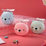 Asera Cartoon Portable USB LED Lights with Makeup Mirror/Cute Cosmetic Mirror and Fan (Set of 2)