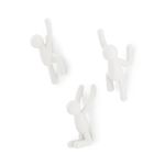 Umbra 318165-660 Buddy Wall Hooks – Decorative Wall Mounted Coat Hooks, Set of 3, White, 10 Inch L x 7.5 Inch W x 3 Inch H