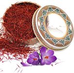 Zand Saffron Threads – 2g Premium Grade A Organic Pure Saffron Spice for Cooking Basmati Rice, and More – in Decorative Airtight Tin with Window Lid