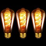 LVWIT E27 Screw Bulb,E27 Vintage Light Bulbs,5W eEdison Bulb E27,35W Equivalent,Spiral Filament Bulb,Garden Lights Bulb,E27 Led Bulb 400LM,2200K Warm White,Non-Dimmable (3 PCS)