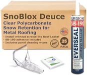 SnoBlox Deuce Snow Guards for Metal Steel Corrugated Roof (25 Pieces with Adhesive) (Clear)