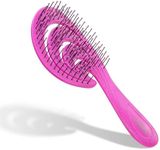 Ninabella Detangler Hair Brush for Women,Men&Kids-Does not Pull on Hair-Hair Straightening Brush for Straight, Curly&Wet Hair-Unique Wave Detangler Brush-Recycled Material–pink
