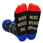 sockfun Novelty Music Themed Gifts Music Gifts Music Socks Men Women Teens, Music Note Gifts for Music Lovers, Gifts for Musicians Music Teacher, Music Black Music Speaks, Medium