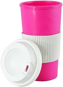 Southern Homewares Coffee Travel Thermal Mug Double Walled With Screw Top Lid Pink