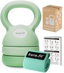 kure.fit Adjustable Kettlebell | 2.3 kg– 5.4 kg | Home Gym Kettlebell & Fabric Resistance Band Set | For Strength, Cardio, Full-Body Training | Ideal for Women & Beginners | Sage Green