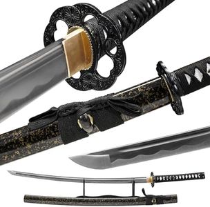 Wuton Real Katana Sword Sharp 40.55inch Samurai Sword Real Full Tang Authentic Japanese Sword Handforged 1060 High Carbon Steels Display Collection Gift