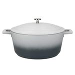 MasterClass Casserole Dish with Lid, Large 5L/28 cm, Lightweight Cast Aluminium, Induction Hob and Oven Safe, Grey Ombre