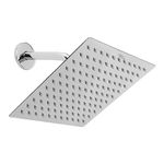 Hindware Stainless Steel 250 mm Ultra Thin Square Overhead Shower | Wall Mounted | Chrome Finish | Detachable Spray Nozzles | Silicon Nozzles | Sustains High Water Pressure