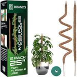 K-Brands Moss Pole (2 Pack, 25 Inches) - Bendable Monstera Plant Support - Moss Poles for Climbing Plants - Plant Pole Plant Sticks Support - Plant Stakes kit for Indoor Plants