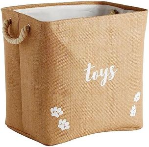 Juvale Foldable Dog Toy Basket, Pet Accessories Storage Bin (15x12x14 in)