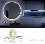 LXLQZXW COB LED Strip Light 5V USB Powered, 2M 640LEDs Dimmable LED Vanity Mirror Lights CRI90+ LED White Light,Flexible Under Cabinet Tape Light for Bedroom,Kitchen,Home Vanity Mirror Lighting