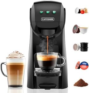 Warriors1 5 in 1 Pod Coffee Machines for Nespresso Original, Dolce Gusto, Lavazza A Modo Mio, Espresso Point Capsule and Ground Coffee, 20Bar, 0.8L, Automatic Small Coffee Machine for Home and Office