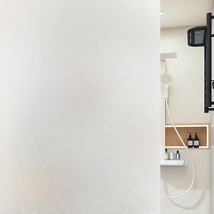 Window Privacy Film, Decorative Frosted Glass Window Film Static Cling UV Blocking Window Film, Heat Control Window Covering for Home Office Bathroom (Frosted, 45x200cm)