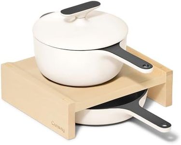 Caraway Enameled Cast Iron Bundle – 8" Mini Skillet, 1.8 qt Sauce Pan with Lid & Storage Organizer – Durable, Non-Toxic Cookware for Stovetop & Oven – No Seasoning Required – Cream