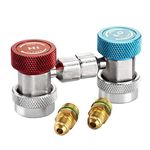 DEDC Adjustable R134A Adapter Fittings Quick Coupler High Low AC Freon Manifold Gauge Hose Conversion kit, 1/4" SAE HVAC