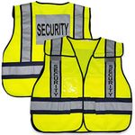 Viewbrite 5 Point Breakaway Reflective Class 2 Security Vest Lime Green w/Reflective Tape - High Visibility Yellow Safety Vest (Medium/Large)