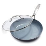 GreenPan CC000670-001 Valencia Pro Hard Anodized 100% Toxin-Free Healthy Ceramic Nonstick Metal Utensil/Dishwasher/Oven Safe Covered Frypan, 10-Inch, Grey