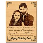 GFTBX Wood Customized Photo Frame With Text - Birthday Gift For Boyfriend Or Girlfriend (12x9, Inches)