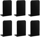 BgfDomShip 6pcs Black Bookends,Book end,Bookshelves,L-Shaped Non Slip Metal Bookshelves,Heavy Duty Bookends,Suitable for Study,Office,School,Library