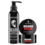 MAN CODE Beard Grooming Set Mens Grooming Kit | Beard Balm 50Gm And Beard Wash & Conditioner 200Ml | Softens Moisturizes Mooch And Beard | Long Lasting Nourishment | Boost Shine And Volumizes