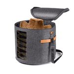 AZHCHKE Large Hat Storage Box for Women & Men, Travel Hat Box with Lid Foldable Round Cowboy Hat Organizer Box Carrying & Storing Various Types of Hats, 19" D x 17" H
