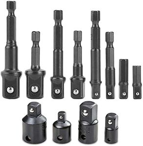 Yakamoz 12 in 1 Air Impact Ratchet Wrenches Conversion Tool Set, 8Pcs 1/4-Inch Hex Shank Impact Socket Adapter Extension Bar Set & 4Pcs Drive Socket Adapter Converter Reducer Set | 1/4" 3/8" 1/2"