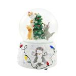 Roman Musical Wind Up Kitties with Tree Snowglobe, 100mm, 6-inch Height, Tabletop Decor