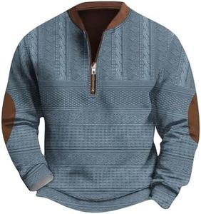 Mens Quarter Zip Pullover Camisas Vaqueras Para Hombres Jackets for Men Sweatshirt Western Aztec Ethnic Print Vintage Top Long Sleeve Shirt Stand Collar Button Down Pullover Coat Henley Shirts For Men