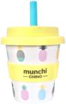 munchi Babycino Cup for Kids - Pineapple Design, Reusable Bamboo Based Cup with Silicon Straw and Lid, 120ml Capacity (4oz)