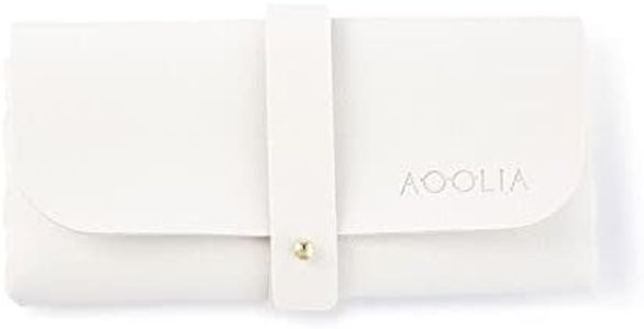 AOOLIA Foldable Triangle Eyeglasses Case, Men Women Leather Magnetic Clamshell Sunglasses Glasses Protection Case (White)