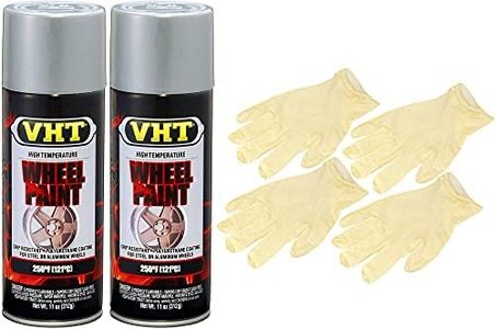 Sherwin-Williams Company VHT Argent Silver Wheel Paint (11 oz) Bundle with Latex Gloves (6 Items)