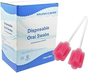 MUNKCARE Oral Swabs Flavored Lemon- Elderly Tooth Cleaning Sponges 150 counts