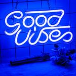 Good Vibes Neon Signs for Wall Decor, 13 x 7" Led Neon Light Up Sign Wall Art Gifts, USB Powered Neon Sign Wall Decorations Home Decor Party Christmas Decor