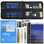 lunaoo Drawing Pencil, Artist Drawing Material Kit for Drawing, Art Supplies with Sketching Graphite Pencils & Charcoal Pencils for Kids, Adults Professional, 36 Pieces