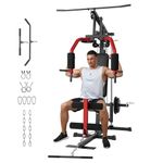 Home Gym Machine, 400 Lbs Home Gym Equipment with Pulley System, Multifunctional Full Body Workout Machine for Strength Training, Fit 1" & 2" Weight Plates (Not Include)