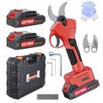 XIAZIR Electric Pruning Shears, 40mm Cutting Diameter Cordless Power Pruner for Gardening with 2Pcs 21V 2000mAh Rechargeable Batteries
