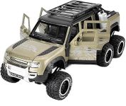 Mr. Variya Die-Cast 6 Tyre Off-Road 1/24 Scale 2024 Defender Guards Large with 6 Openable Doors,Lights & Music (Tyre-Jute Beige)