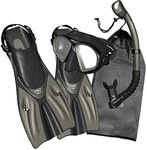 Promate Spectrum Snorkeling Fins Mask Snorkel Set, Bk/Titanium, MLXL