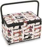 Dritz Large Sewing Basket, Pink Sew
