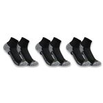 Carhartt Men's Force Midweight Sock 3 Pack, Black, Large