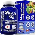 VitaUp Magnesium Glycinate for Men & Women - Magnesium Bisglycinate 200mg Capsules - High Absorption Magnesium Oxide - Muscle Function - Heart & Metabolism Support Magnesium Supplements 120 Vegan Caps