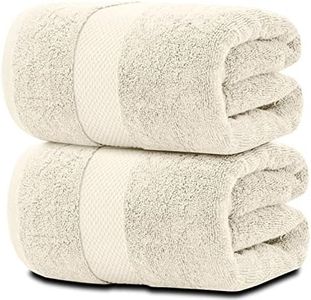 White Classic Luxury Soft Ivory Bath Sheet Towels - 650 GSM Cotton Luxury Bath Towels Extra Large 35x70 | Highly Absorbent and Quick Dry | Hotel Collection Extra Large Bath Towels Oversized, 2 Pack