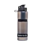 WATER TO GO Active BPA-free reusable water purifier sports bottle with leakproof filter - perfect for travel, camping, hiking, biking, cycling and survival in emergencies (75CL, BLACK)