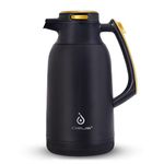 IDEUS Vacuum Insulated Coffee Carafe, 68 oz (2 Liters) Stainless Steel Milk Jug Thermal Tea Pot Hot & Cold Water Beverage Dispenser (Black)