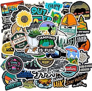 100-Pcs Outdoor Travel Camping Sticker Pack for Adult Teens Camper, Forest Adventure Waterproof Vinyl Stickers for Scrapbook Laptop Water Bottles Luggage Guitar Desktop Decor