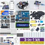 SunFounder Ultimate Starter Kit Compatible with Arduino UNO IDE Scratch, 3 in 1 IoT/Smart Car/Basic Kit with Online Tutorials, Video Courses, 192 Items, 87 Projects, Suitable for Age 8+ Beginners