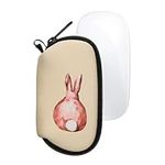 kwmobile Neoprene Case Compatible with Apple Magic Mouse 1/2 - Case Bag - Rabbit Tail Brown/White/Beige